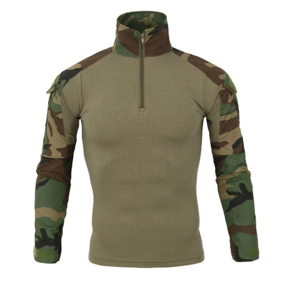 Tactical Military Shirt Cargo - เสื้อเชิ้ตทหารลายพราง US Army สำหรับแอร์ซอฟต์และเพนท์บอล พร้อมซิป แขนยาว