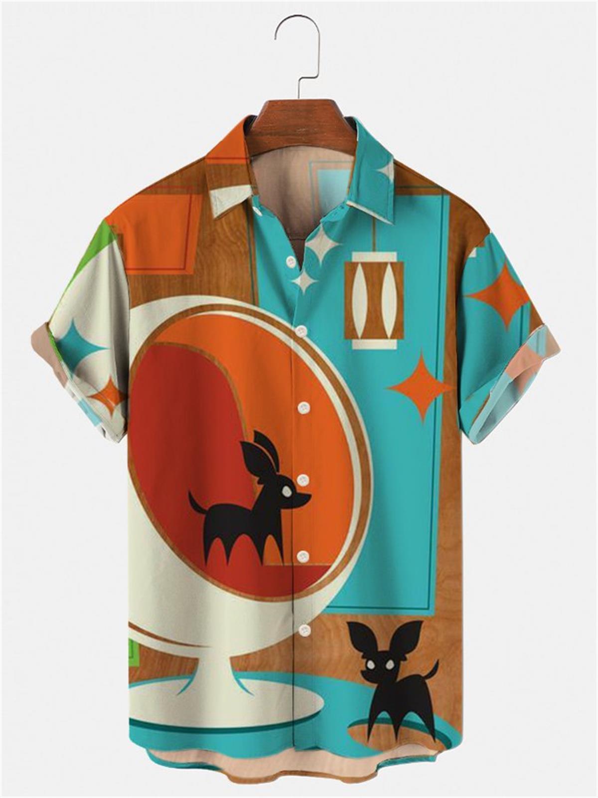 Vintage Hawaiian Floral Shirt - เสื้อยืดฮาวายผู้ชาย, เสื้อเชิ้ตลายดอกไม้ 3 มิติ, แขนสั้นสไตล์วินเทจ กระดุมแถวเดียว,