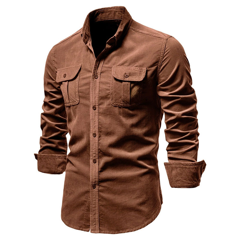 เสื้อแจ็คเก็ตเชิ้ตผ้าลูกฟูกผู้ - Corduroy Button Up Shirt Men บทวิจารณ์และราคา
