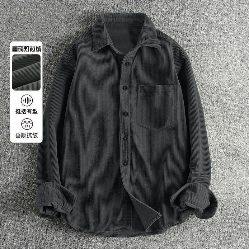 เสื้อเชิ้ตแขนยาวผ้าลูกฟูกสำหรั - Corduroy Button Up Shirt Men บทวิจารณ์และราคา