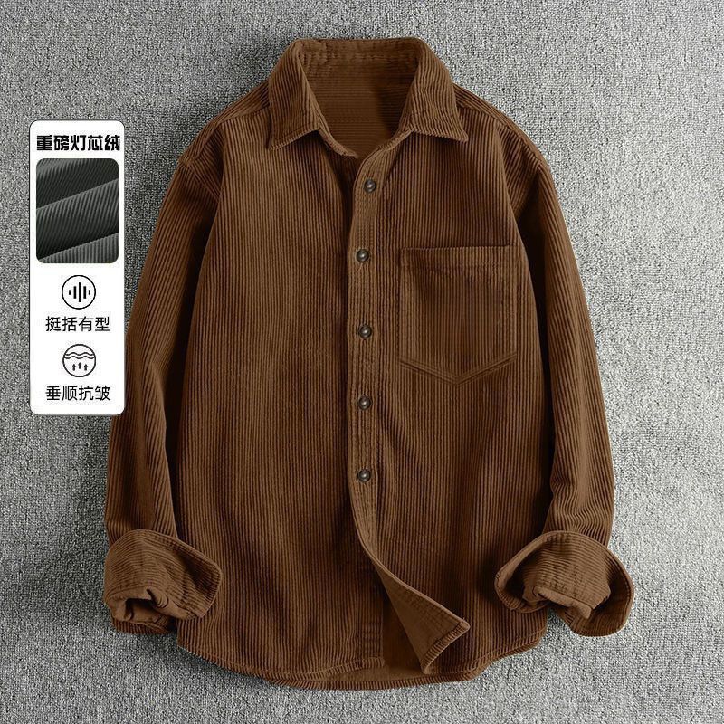 เสื้อเชิ้ตแขนยาวผ้าลูกฟูกสำหรั - Corduroy Button Up Shirt Men บทวิจารณ์และราคา
