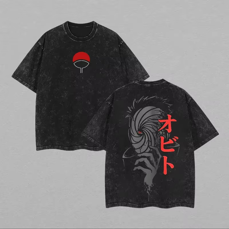 เสื้อยืดผู้ชายลาย Naruto Obito - Acid Wash Vintage Graphic T Shirt บทวิจารณ์และราคา