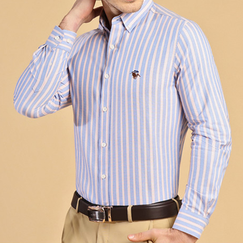 เสื้อเชิ้ตแขนยาวผู้ชายผ้าฝ้ายแ - Oxford Cotton Casual Shirt Business บทวิจารณ์และราคา