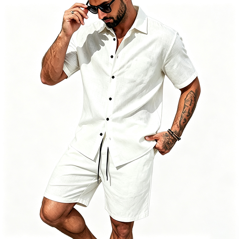 ชุดเซ็ตผ้าลินินสองชิ้นสำหรับผู - Mens Linen Shirt Long Sleeve บทวิจารณ์และราคา