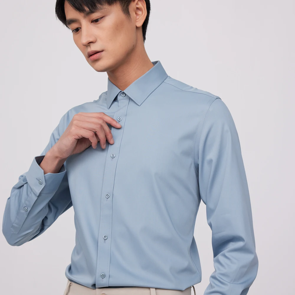 เสื้อเชิ้ตผู้ชายแบบไม่ต้องรีด  - Breathable Bamboo Fiber Shirt Non Iron บทวิจารณ์และราคา