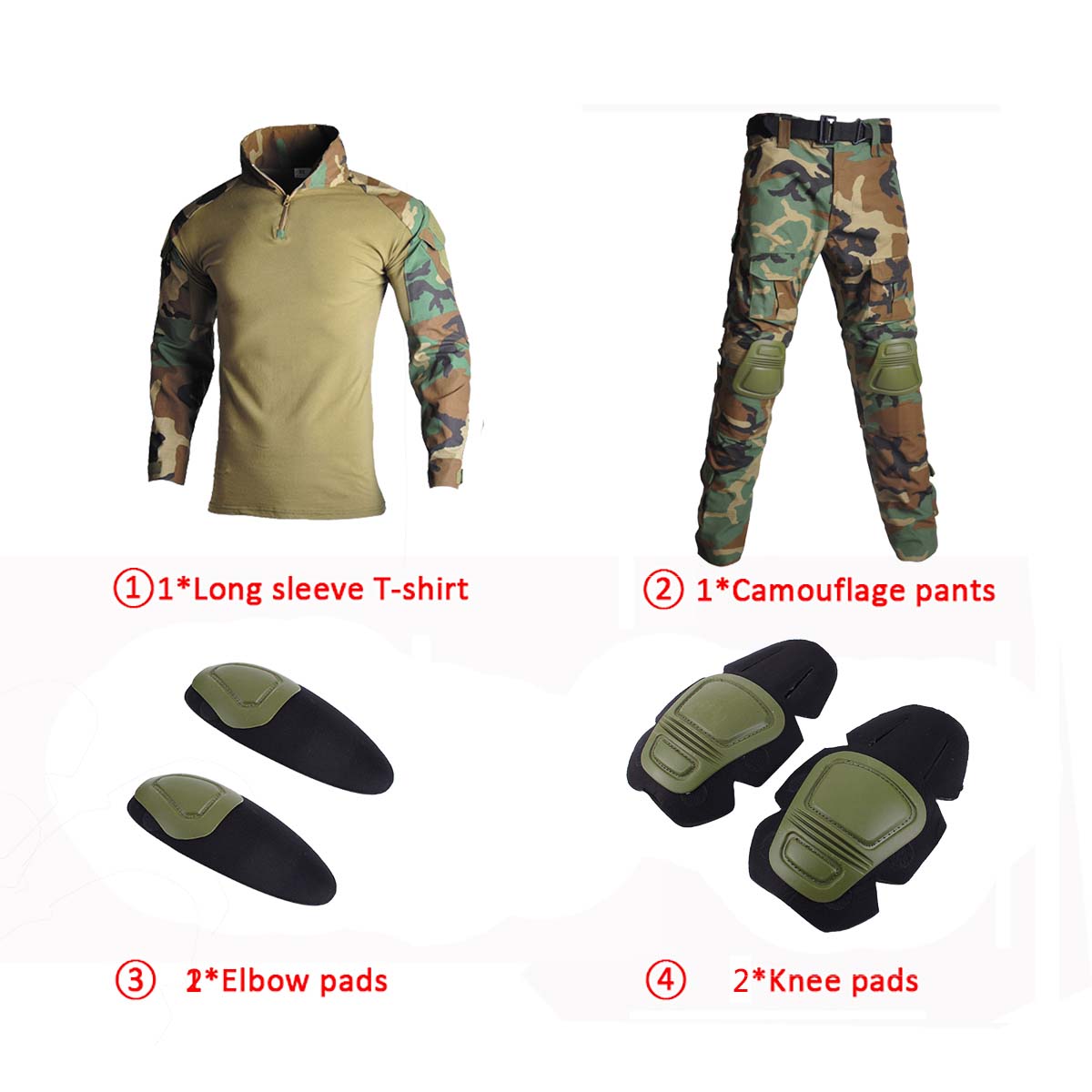 ชุดลายพรางป่า G2 ชุดทหารแบบยุท - Tactical Military Shirt Cargo บทวิจารณ์และราคา