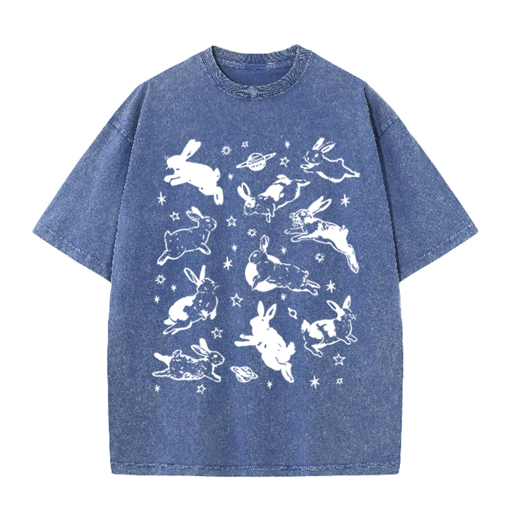 เสื้อยืดลายกราฟิกกระต่ายอวกาศ  - Acid Wash Vintage Graphic T Shirt บทวิจารณ์และราคา