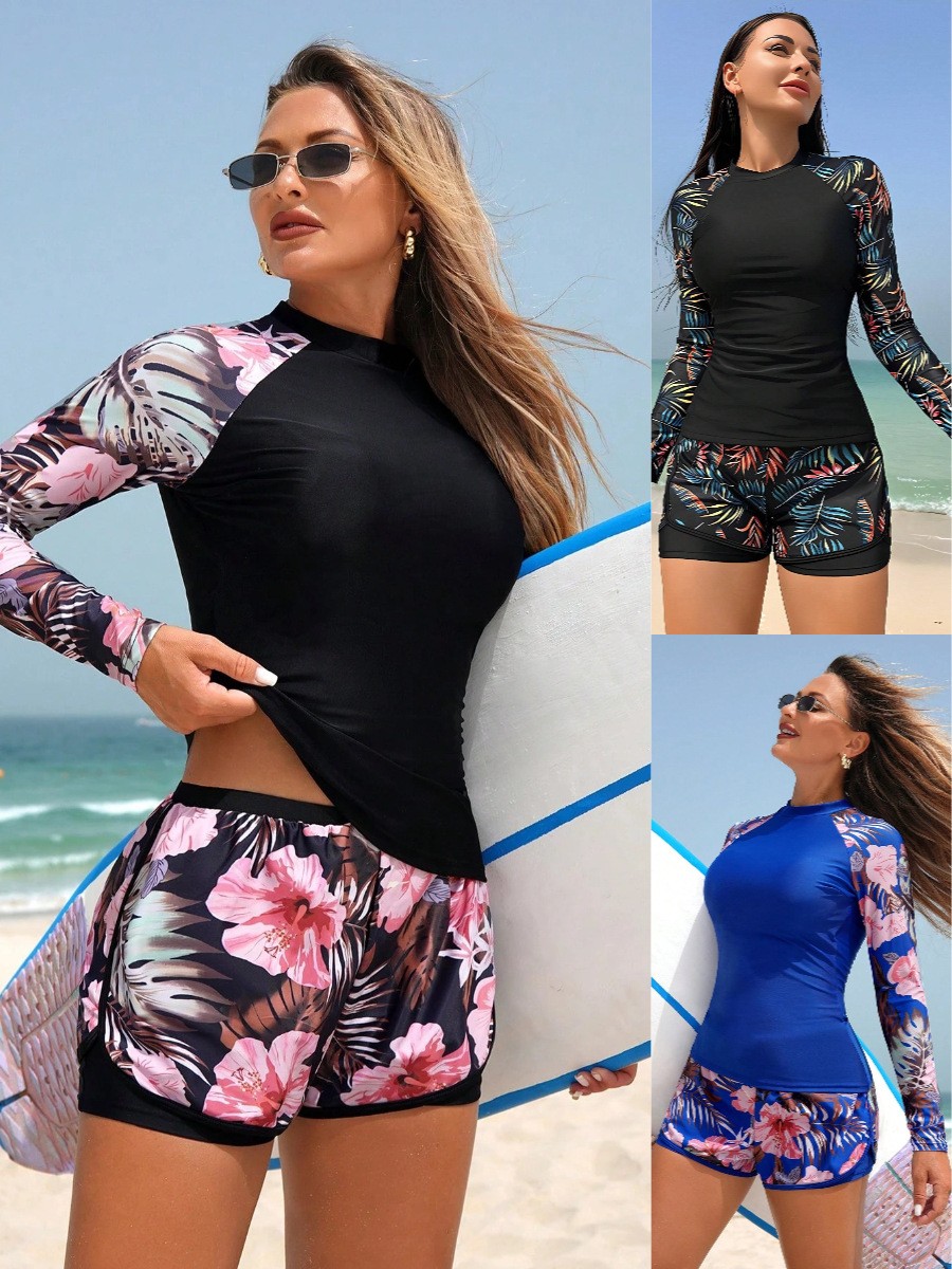 Y2k Tankini เสื้อครอปแขนยาวสำห - Shorts บทวิจารณ์และราคา
