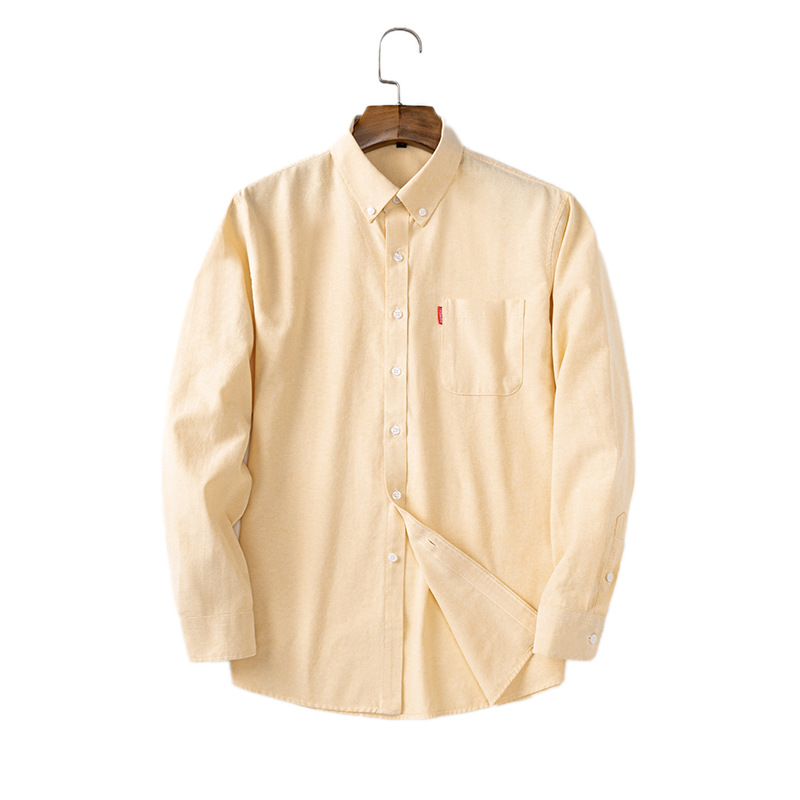 เสื้อเชิ้ตผู้ชายผ้าฝ้ายแท้ ผ้า - Oxford Cotton Casual Shirt Business บทวิจารณ์และราคา