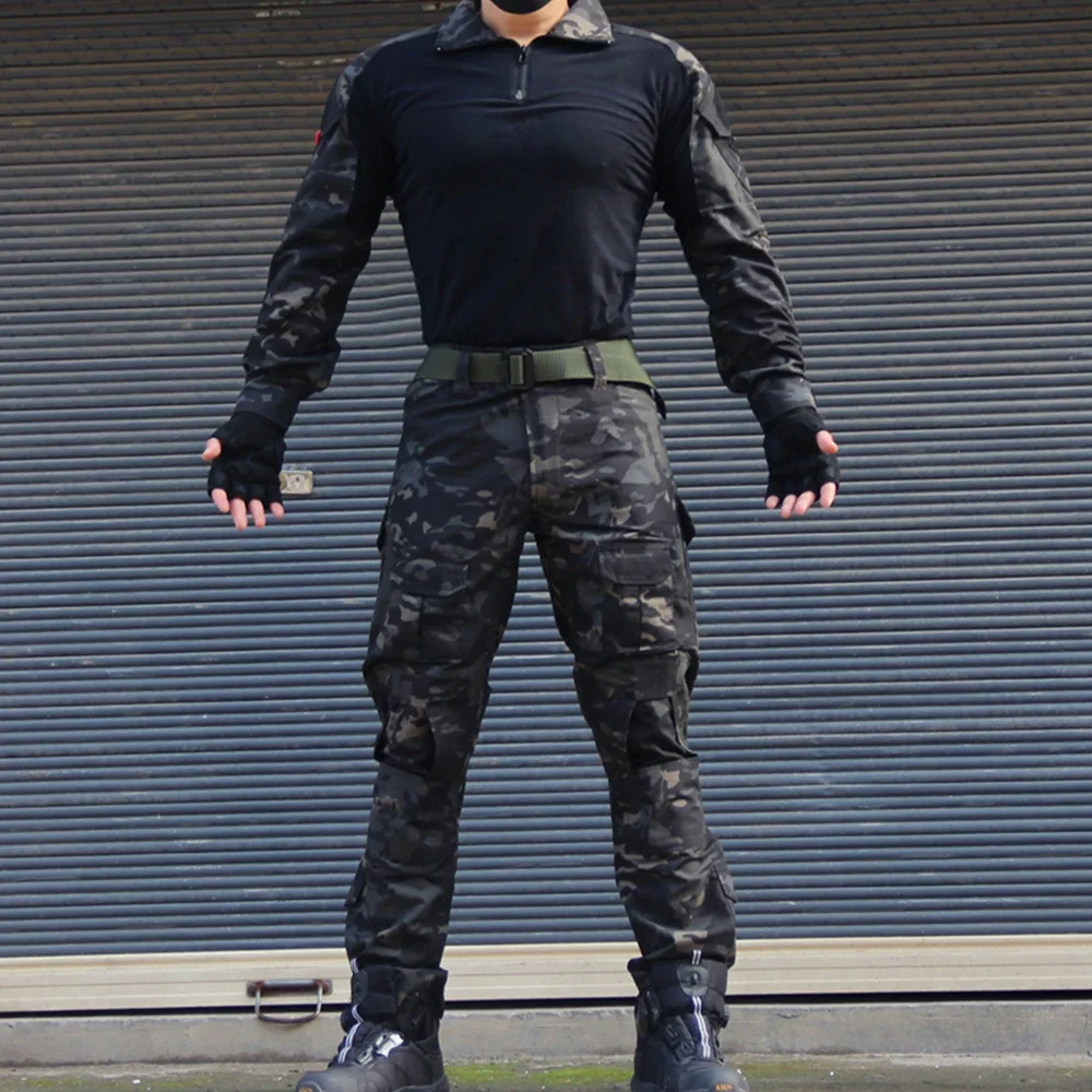 ชุดยุทธวิธีทหารชาย สีดำ ชุดทหา - Tactical Military Shirt Cargo บทวิจารณ์และราคา