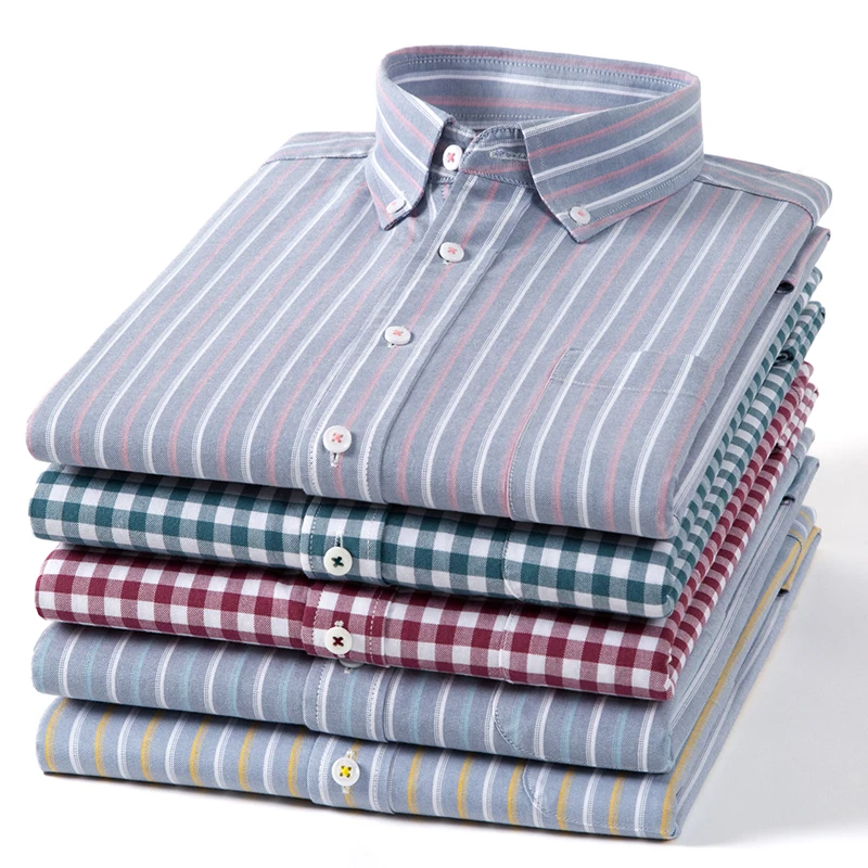เสื้อเชิ้ตผู้ชายแขนยาวทรงสลิมฟ - Oxford Cotton Casual Shirt Business บทวิจารณ์และราคา