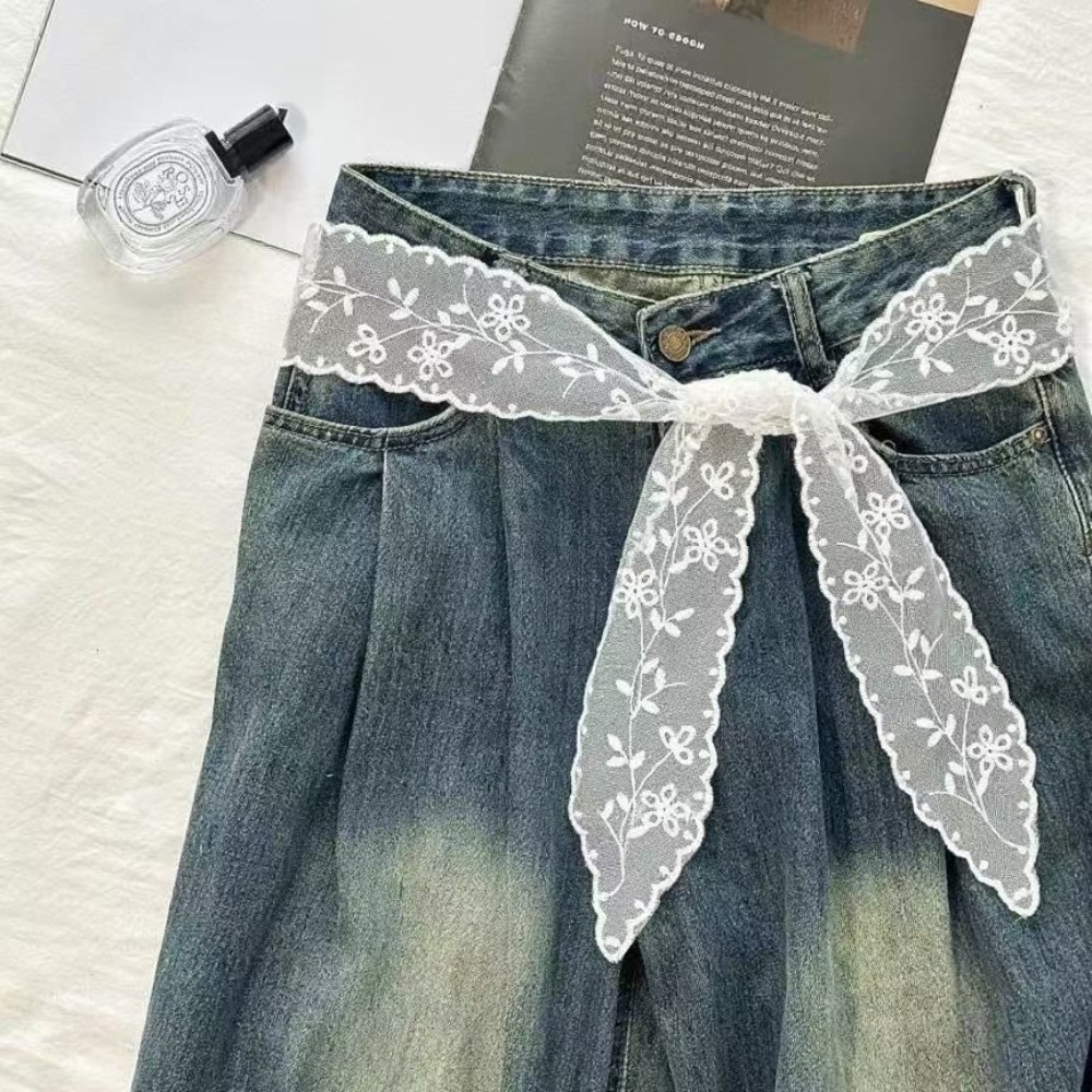 เข็มขัดลูกไม้สีขาวหวานสำหรับผู - Jeans บทวิจารณ์และราคา