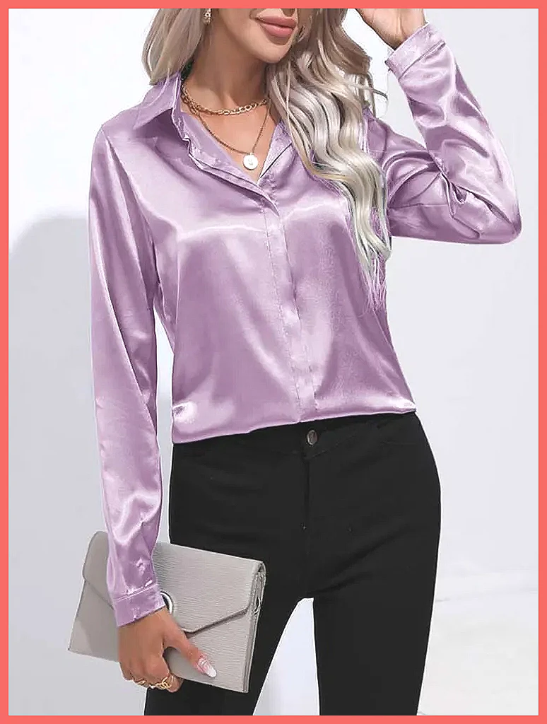 เสื้อเชิ้ตผ้าซาตินสำหรับผู้หญิ - Shirts บทวิจารณ์และราคา