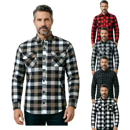 เสื้อเชิ้ตลายสก็อตแขนยาวสไตล์อ - Flannel Plaid Shirt Heavy Weight บทวิจารณ์และราคา