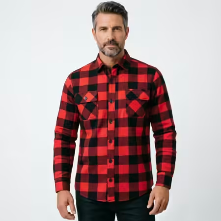 เสื้อเชิ้ตลายสก็อตแขนยาวสไตล์อ - Flannel Plaid Shirt Heavy Weight บทวิจารณ์และราคา