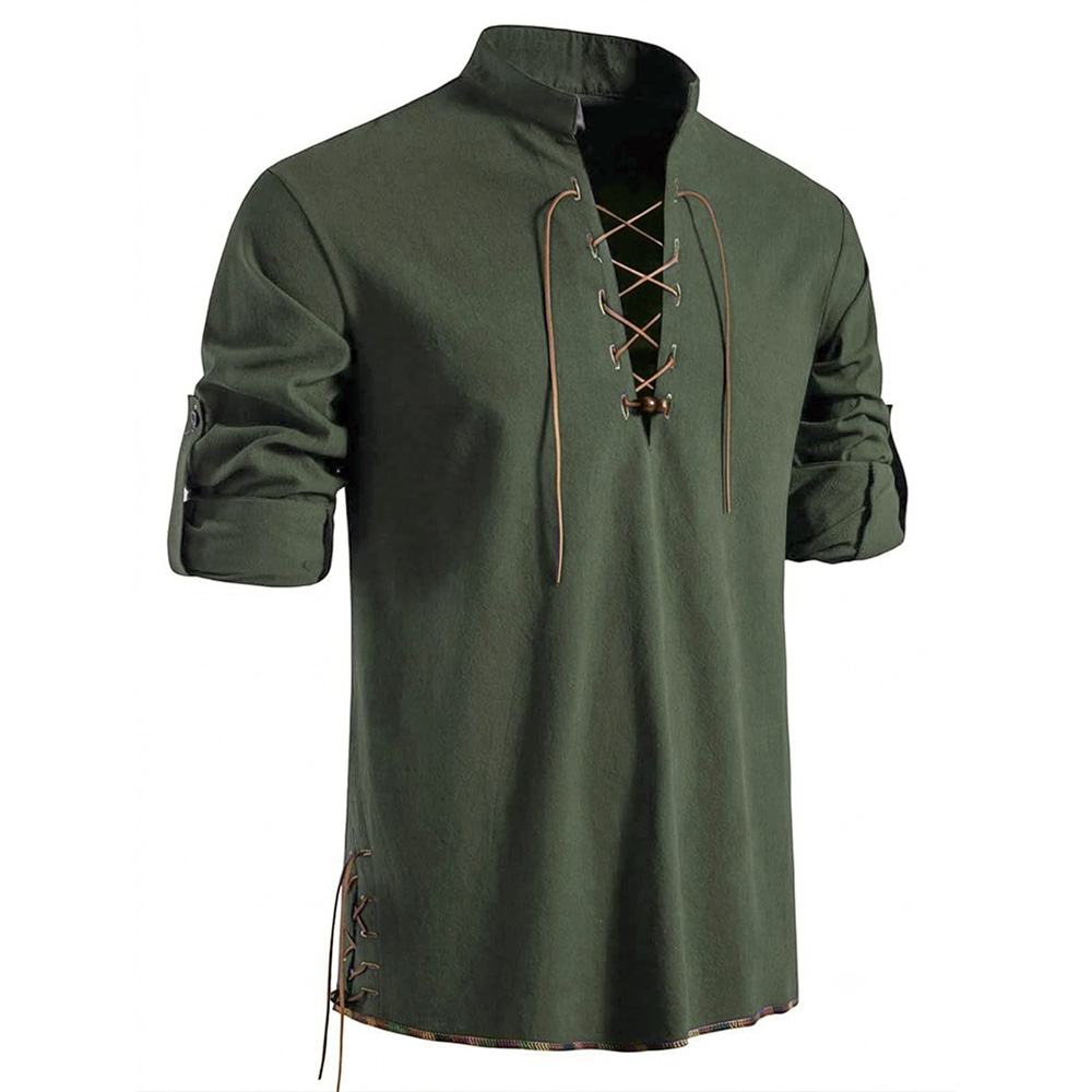 เสื้อเชิ้ตโจรสลัดยุคกลางสำหรับ - Medieval Gothic Lace Up Pirate Shirt บทวิจารณ์และราคา