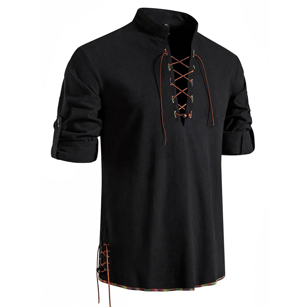 เสื้อเชิ้ตโจรสลัดยุคกลางสำหรับ - Medieval Gothic Lace Up Pirate Shirt บทวิจารณ์และราคา
