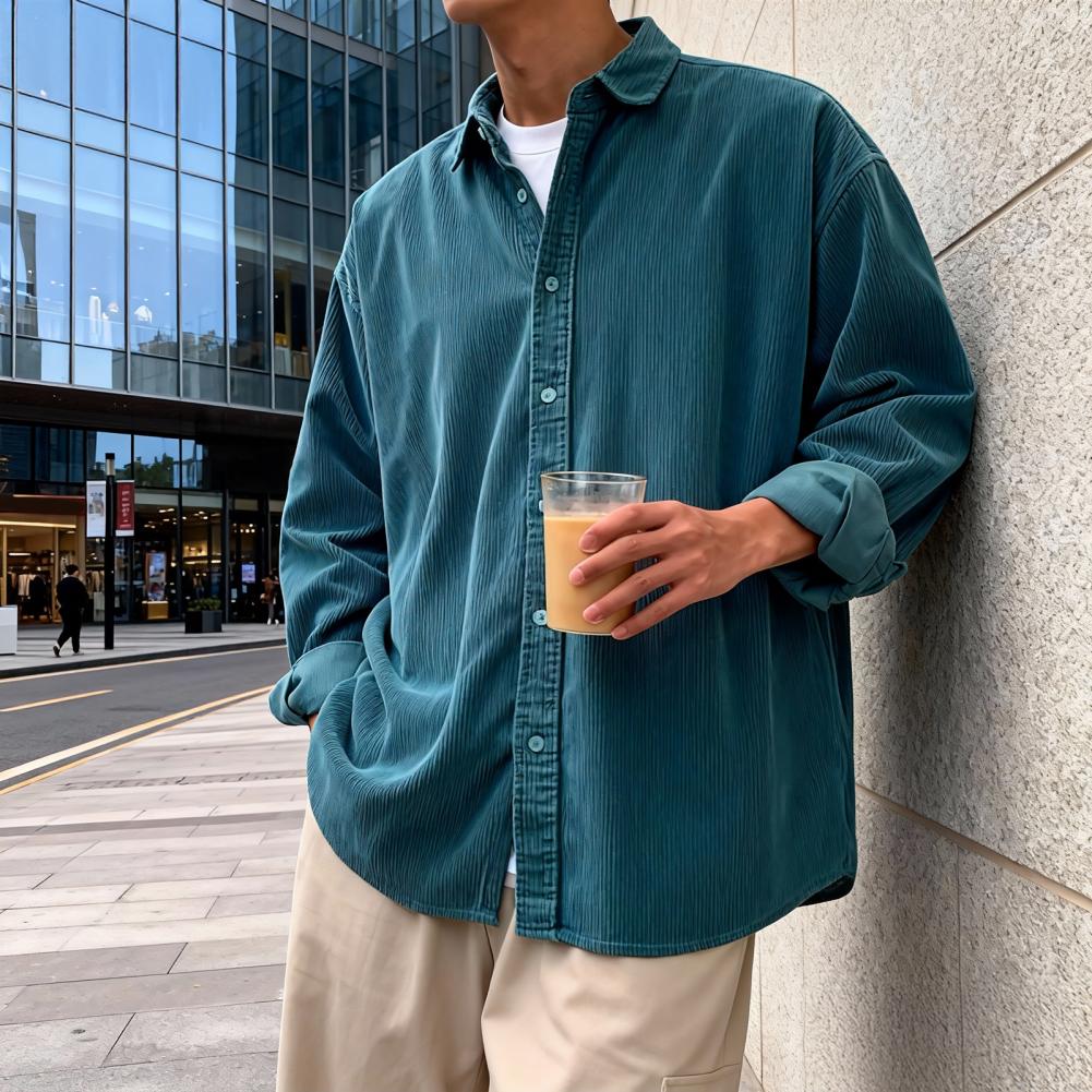 เสื้อเชิ้ตคอร์ดดูรอยผู้ชายทรงห - Corduroy Button Up Shirt Men บทวิจารณ์และราคา
