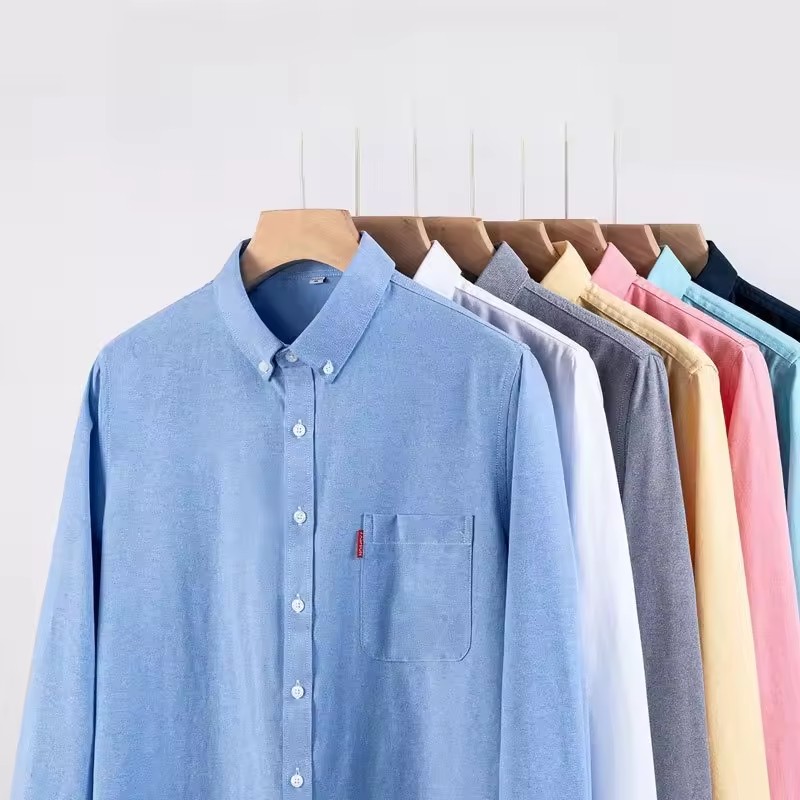 เสื้อเชิ้ตผู้ชายผ้าฝ้ายแท้ 100 - Oxford Cotton Casual Shirt Business บทวิจารณ์และราคา