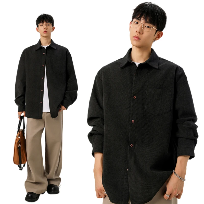 เสื้อเชิ้ตผ้าลูกฟูกสำหรับผู้ชา - Corduroy Button Up Shirt Men บทวิจารณ์และราคา