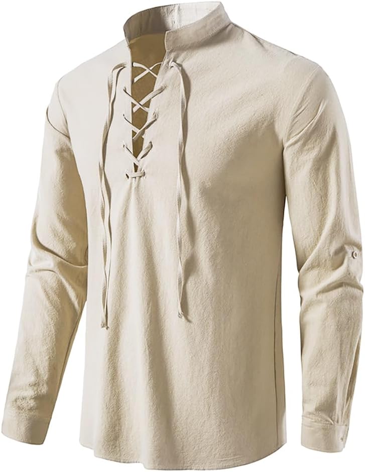 ชุด 2 ชิ้น เสื้อกั๊กโจรสลัดยุค - Medieval Gothic Lace Up Pirate Shirt บทวิจารณ์และราคา