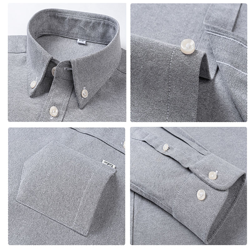 เสื้อเชิ้ตแขนยาวผู้ชาย ผ้าฝ้าย - Oxford Cotton Casual Shirt Business บทวิจารณ์และราคา