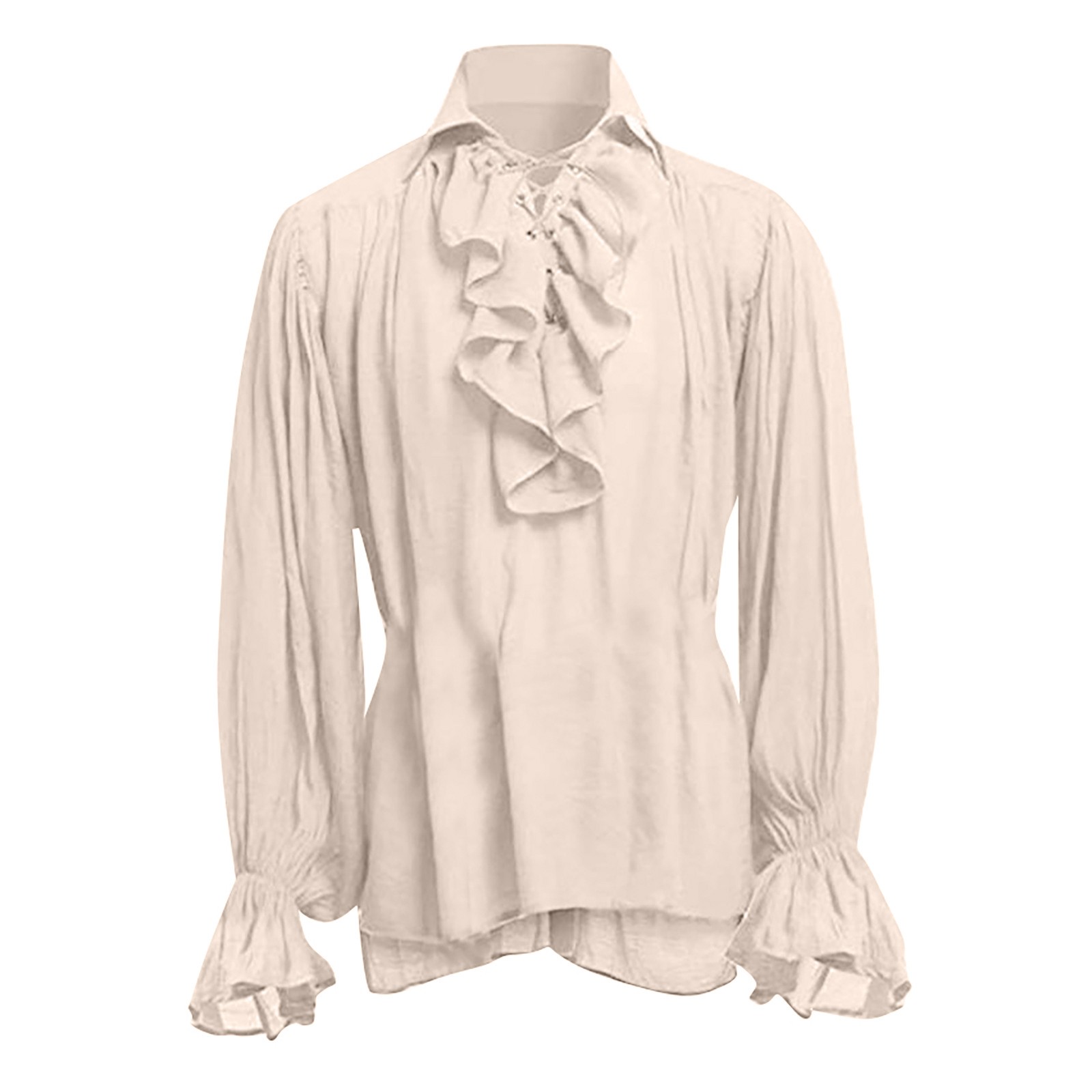 Mens Halloween Lace Up เสื้อโจ - Medieval Gothic Lace Up Pirate Shirt บทวิจารณ์และราคา
