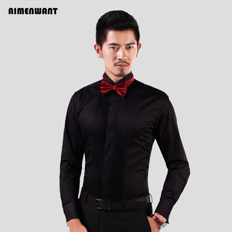 Aimenwant เสื้อทักซิโด้สำหรับผ - Mandarin Collar Formal Shirt Slim Fit บทวิจารณ์และราคา