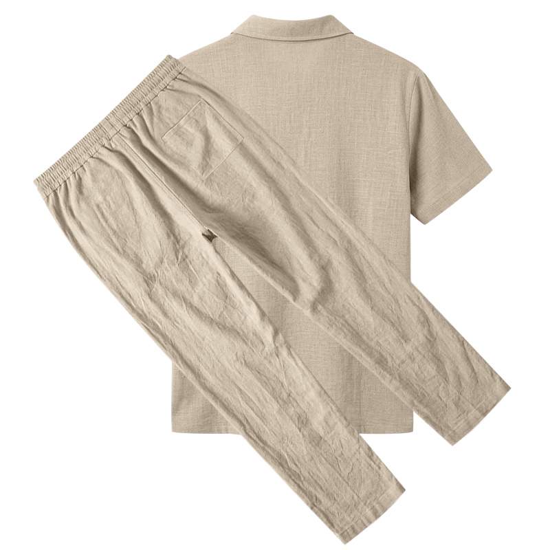 ชุดโปโลชาย 2 ชิ้น เสื้อโปโลแขน - Mens Linen Shirt Long Sleeve บทวิจารณ์และราคา