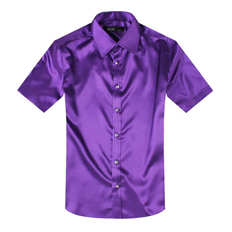ชุดเดรสผ้าไหมซาตินสำหรับผู้ชาย - Mens Satin Silk Dress Shirt บทวิจารณ์และราคา