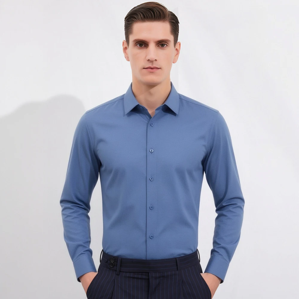 เสื้อเชิ้ตลำลองแขนยาวสำหรับผู้ - Breathable Bamboo Fiber Shirt Non Iron บทวิจารณ์และราคา