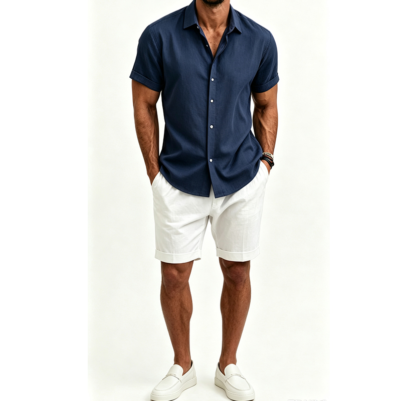 ชุดเสื้อเชิ้ตผ้าฝ้ายลินินสำหรั - Mens Linen Shirt Long Sleeve บทวิจารณ์และราคา