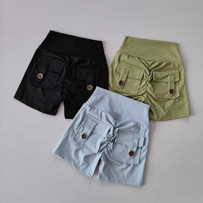 Nude เอวสูงพีชสะโพกไม่มีรอยต่อ - Shorts บทวิจารณ์และราคา