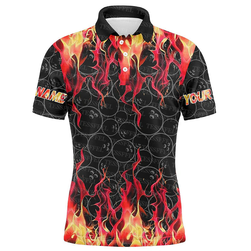 Custom ชื่อ Graffiti เปลวไฟ Gr - Short Sleeve Bowling Shirt Retro บทวิจารณ์และราคา